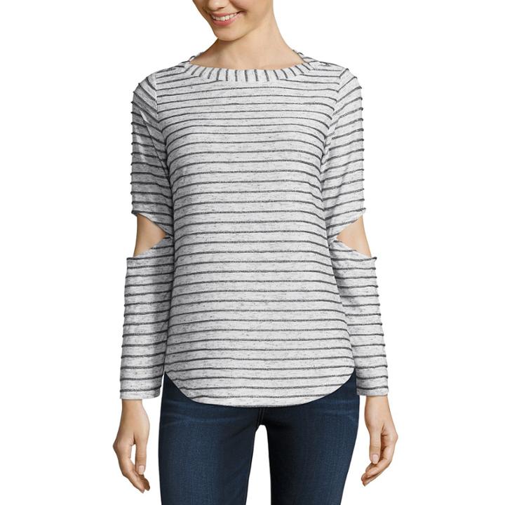 Libby Edelman Long Sleeve Lurex Stripe Tee