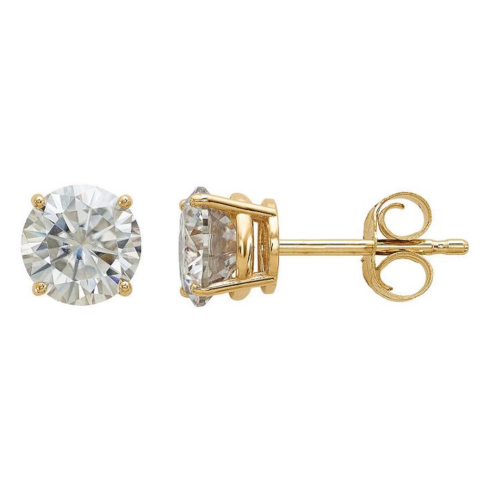 1 1/8 Ct. T.w. White Moissanite 5.5mm Round Stud Earrings