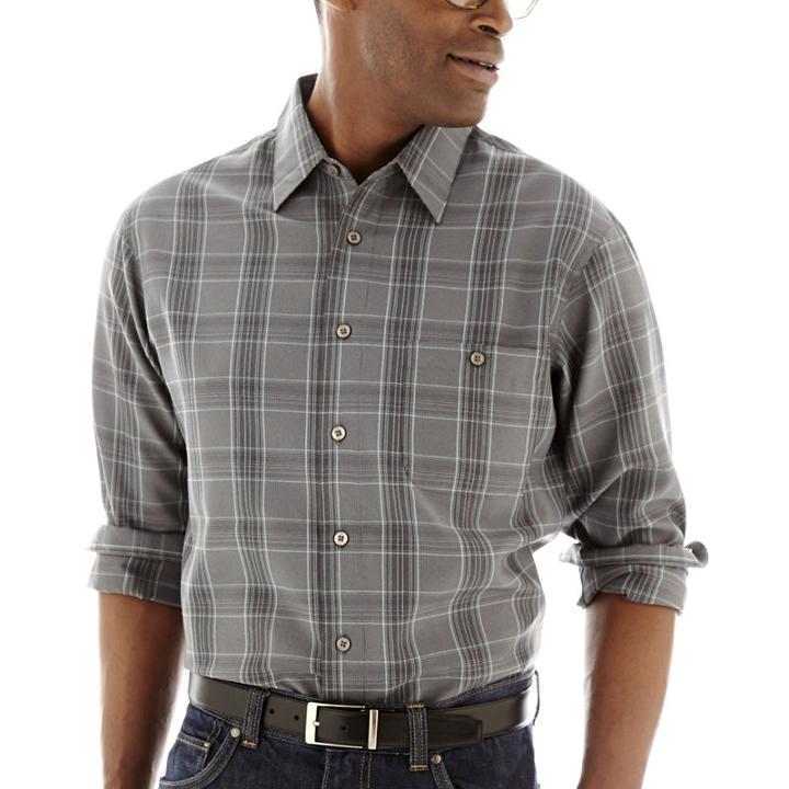 Haggar Long-sleeve Microfiber Woven Shirt