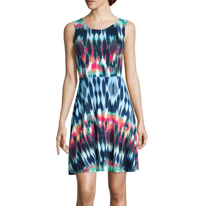 A.n.a Sleeveless Print Fit-and-flare Tank Dress