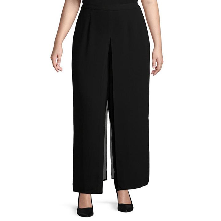 Scarlett Loose Fit Crepe Pull-on Pants - Plus