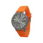 Olivia Pratt Womens Rhinestone Bezel Roman Numeral Dial Orange Silicon Watch 20369orange