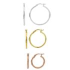 3 Pair 14k Gold Over Silver Earring Sets