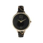 Olivia Pratt Womens Cheetah Print Black Petite Leather Watch 26356black