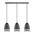 Eglo Savignano 3-light 32 Inch Matte Black And White Linear Pendant Ceiling Light