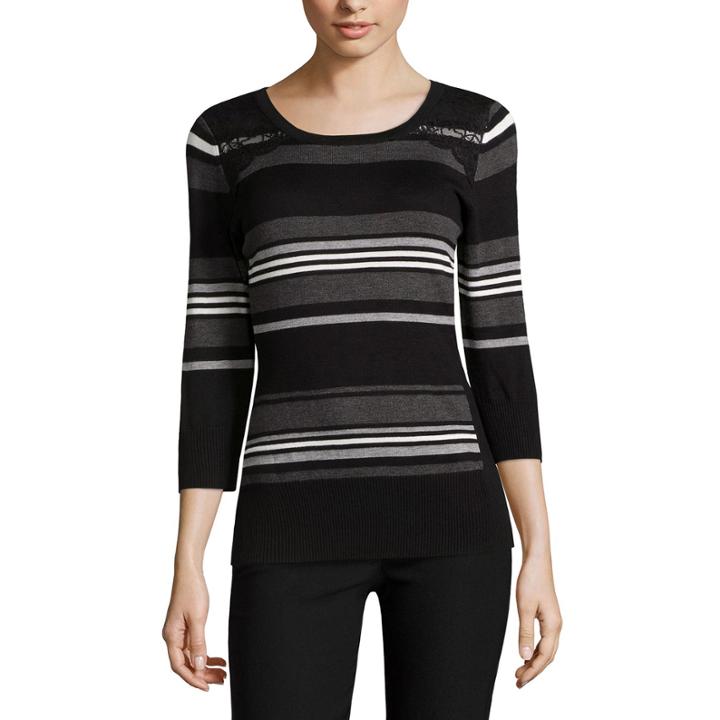 By & By Long Sleeve Scoop Neck Pullover Sweater-juniors