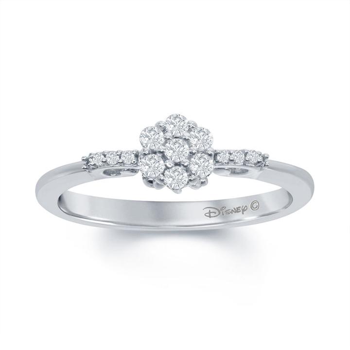 Enchanted Disney Fine Jewelry 1/4 C.t.t.w. Diamond 10k White Gold Cinderella Carriage Ring