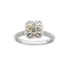 Personally Stackable Diamond-accent Fleur-de-lis Two-tone Ring