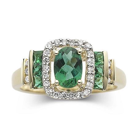 1/7 Ct. T.w. Diamond & Emerald 10k Gold Ring