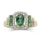 1/7 Ct. T.w. Diamond & Emerald 10k Gold Ring