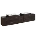 88.5-in. W Wall Mount Dawn Grey Vanity Set For 3h8-in. Drilling