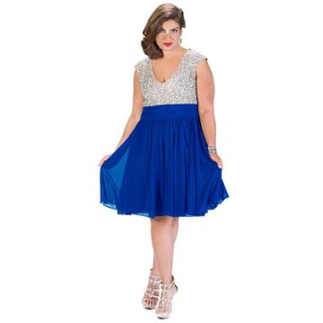 Sydney's Closet Beaded Party Dress-juniors Plus
