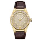 Jbw 18k Gold-plated Stainless-steel Apollo Mens Brown Strap Watch-j6350b