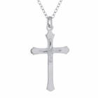 Silver Treasures Womens Sterling Silver Cross Pendant Necklace