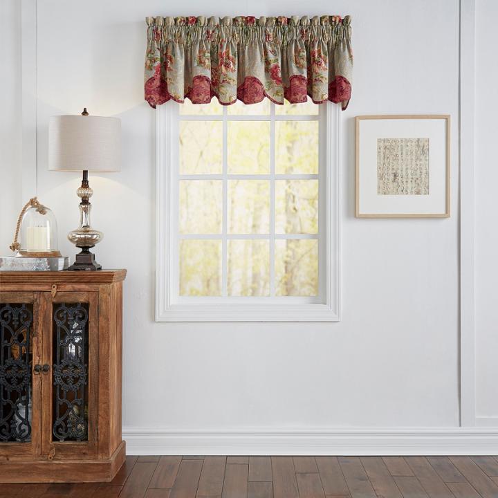 Waverly Fresco Flourish Rod-pocket Tailored Valance