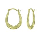 10k Gold Small Oval Twist Hoop Earrings