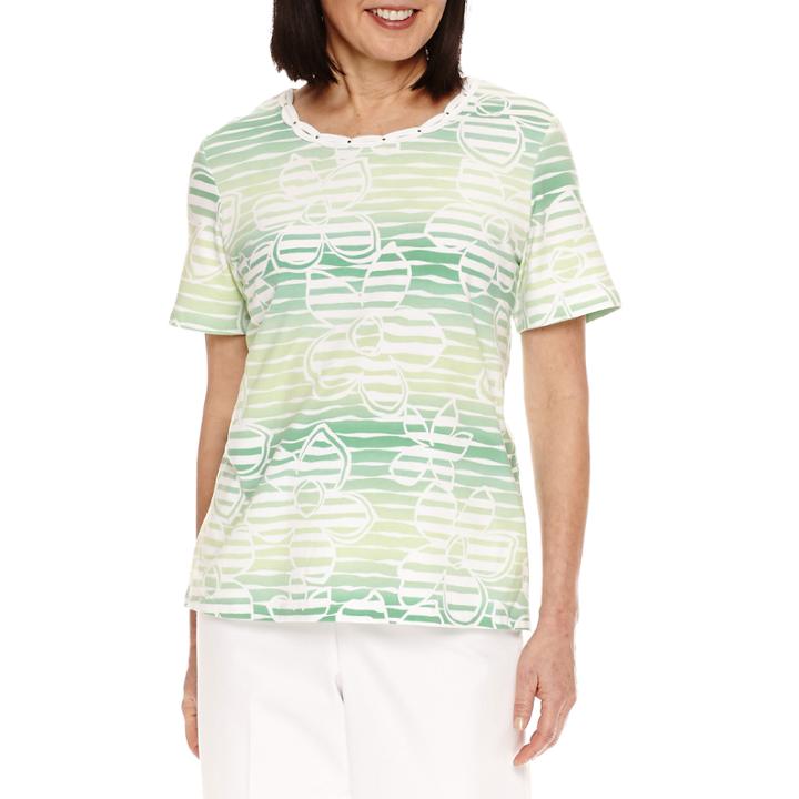 Alfred Dunner Bahama Bays Short Sleeve Floral T-shirt