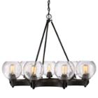 Galveston 9-light Chandelier In Rubbed Bronze Withseeded Glass