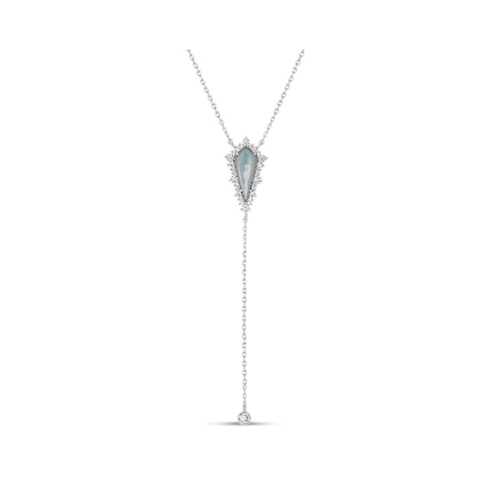 Womens White Mother Of Pearl Y Necklace