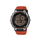 Casio Illuminator Mens Orange Resin Strap Sport Watch Ae2100w-4av