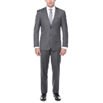 Verno Men's Dark Grey 100% Wool Classic Fit Italian Styled Three Piece Suit