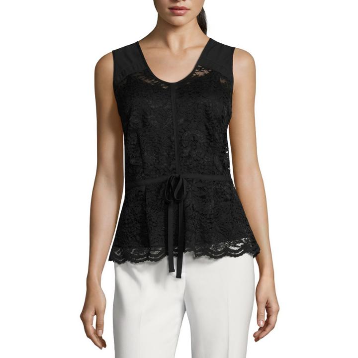 Liz Claiborne Sleeveless Peplum Top Petites