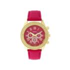 Geneva Womens Crystal-accent Pink Dial Watch