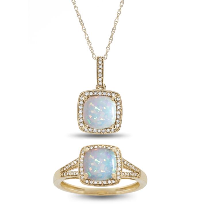 Womens 2-pc. Multi Color Opal 10k Gold Jewelry Set