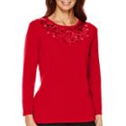 Alfred Dunner 3/4-sleeve Sequin Sweater