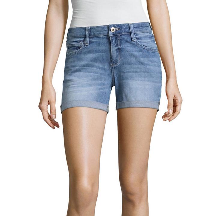 Arizona 4 1/2 Roll Cuff Midi Shorts-juniors