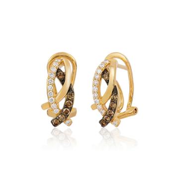 Levian Corp Le Vian 3/8 Ct. T.w. White Diamond 14k Gold Drop Earrings