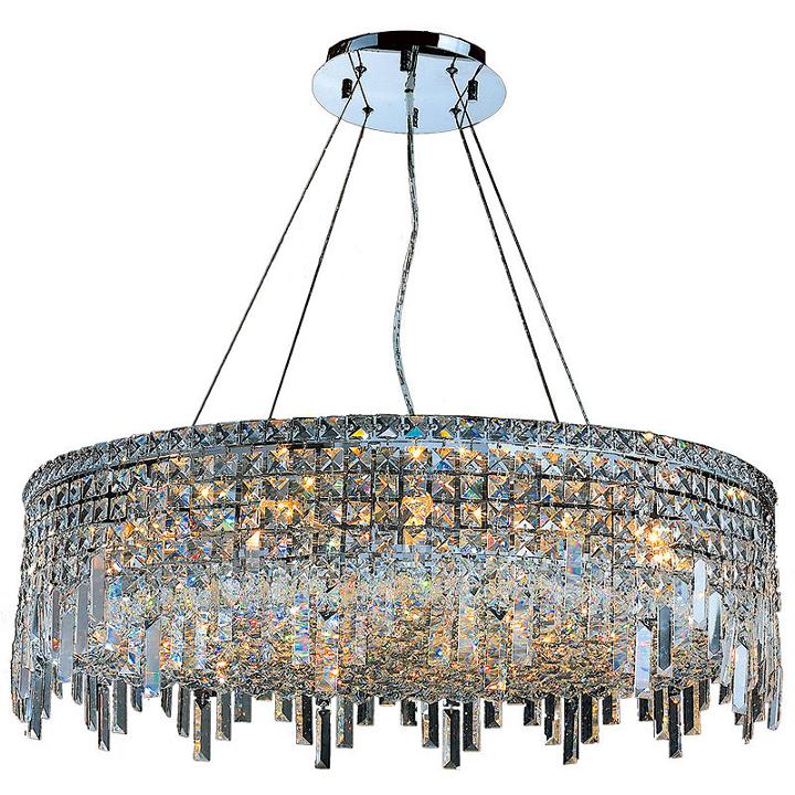 Cascade Collection 18 Light Chrome Finish And Clear Crystal Circle Chandelier