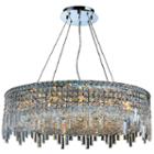 Cascade Collection 18 Light Chrome Finish And Clear Crystal Circle Chandelier