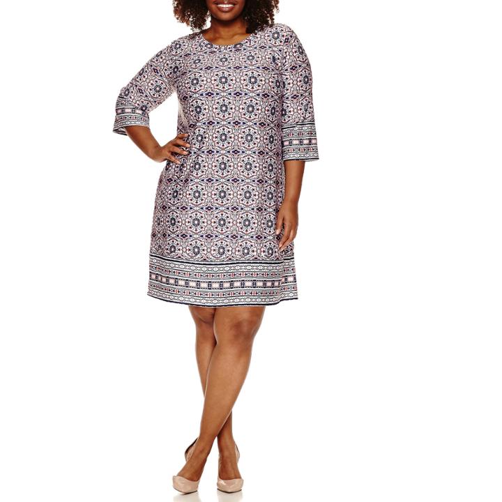 Alyx 3/4 Sleeve Knit Sheath Dress-plus
