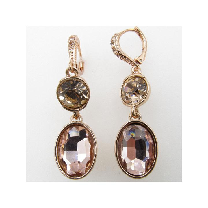 Vieste Rosa Pink Brass Drop Earrings
