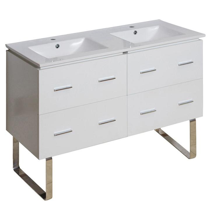 48-in. W Floor Mount White Vanity Set For 1 Hole Drilling
