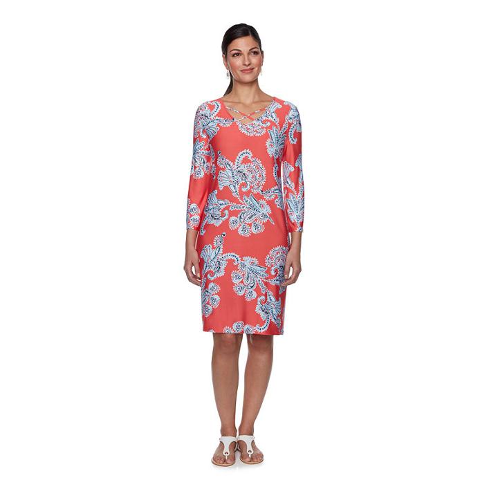 Lark Lane Must Haves Iii 3/4 Sleeve Floral Shift Dress