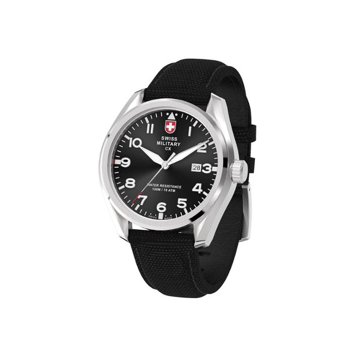 Swiss Military By Charmex Pilot Mens Black Strap Watch-78333 11 A