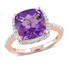 Womens 1/10 Ct. T.w. Genuine Purple Amethyst 10k Gold Cocktail Ring