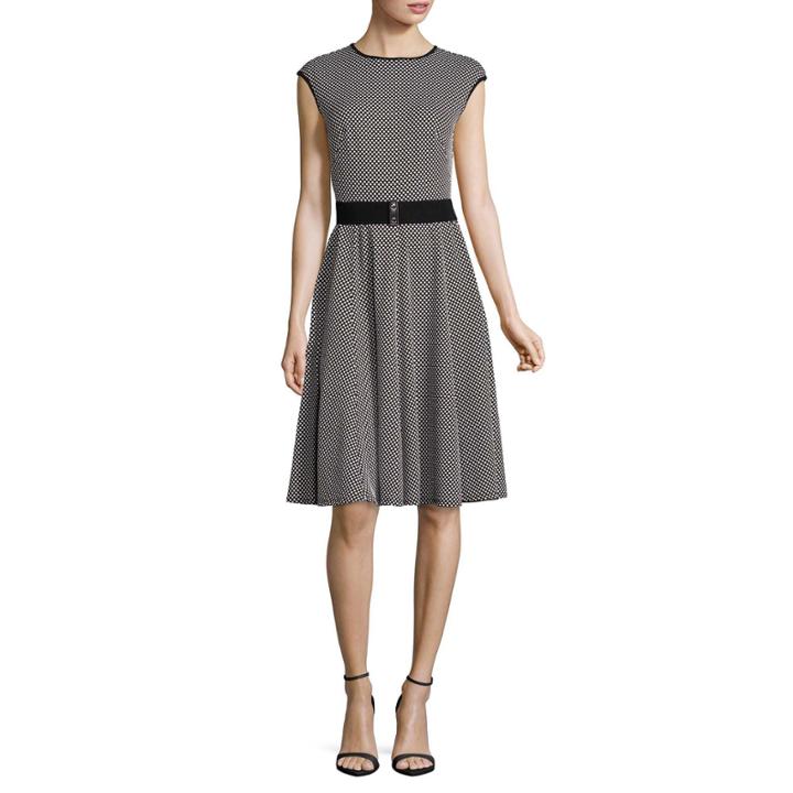 Danny & Nicole Short Sleeve Fit & Flare Dress-petites