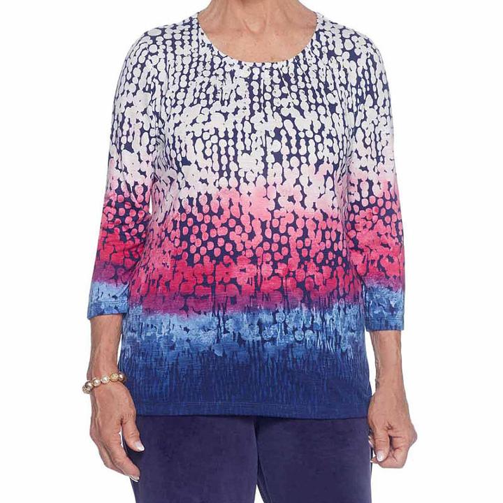 Alfred Dunner Royal Jewels Dots T-shirt-womens