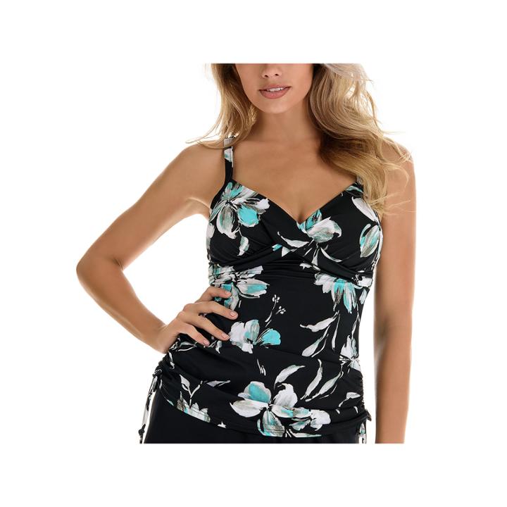 Trimshaper Floral Tankini Swimsuit Top