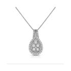 Trumiracle True Miracle Womens 1/4 Ct. T.w. White Diamond Sterling Silver Pendant Necklace