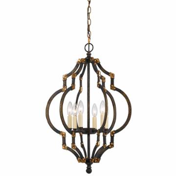 Wooten Heights 27.5 Inch Tall Metal Pendant In Iron Antique Gold Finish
