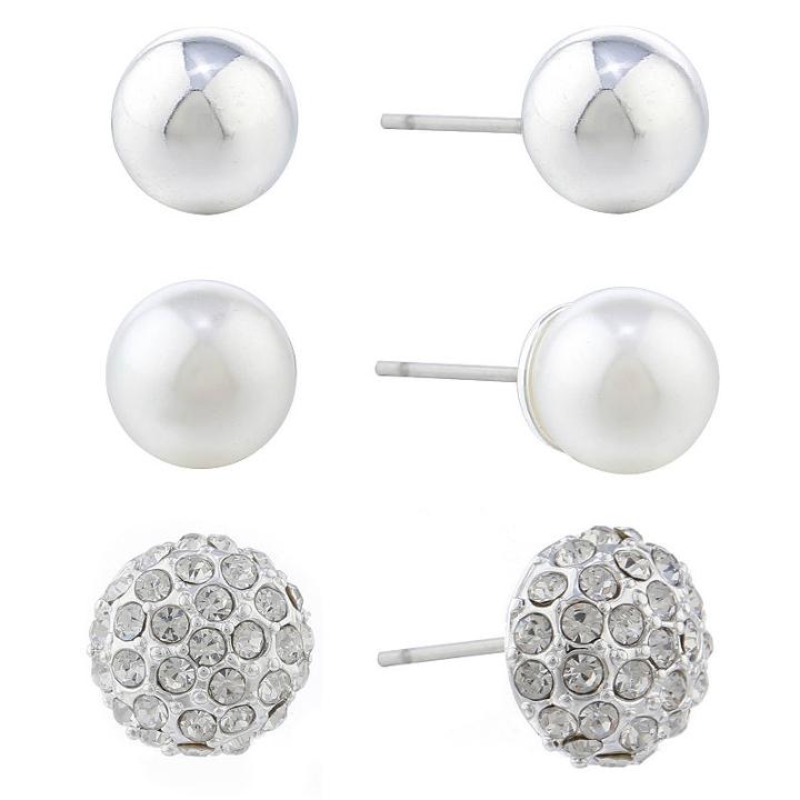 Gloria Vanderbilt Gray 10.1mm Stud Earrings