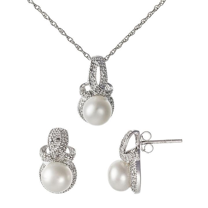 Womens 3-pc. Diamond Accent White Sterling Silver Jewelry Set