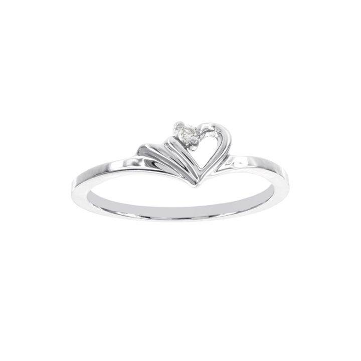 Diamond-accent 14k White Gold Heart Promise Ring