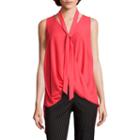 Heart & Soul Sleeveless Chiffon Criss-cross Bow Blouse