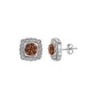 1/3 Ct. T.w. White & Color-enhanced Red Diamond Sterling Silver Earrings