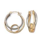 Gold Hoop Earrings, 20mm Two-tone 14k